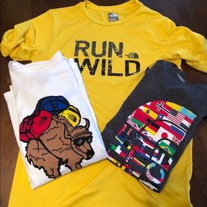 Lot of 3 Boy’s North Face Shirts XL